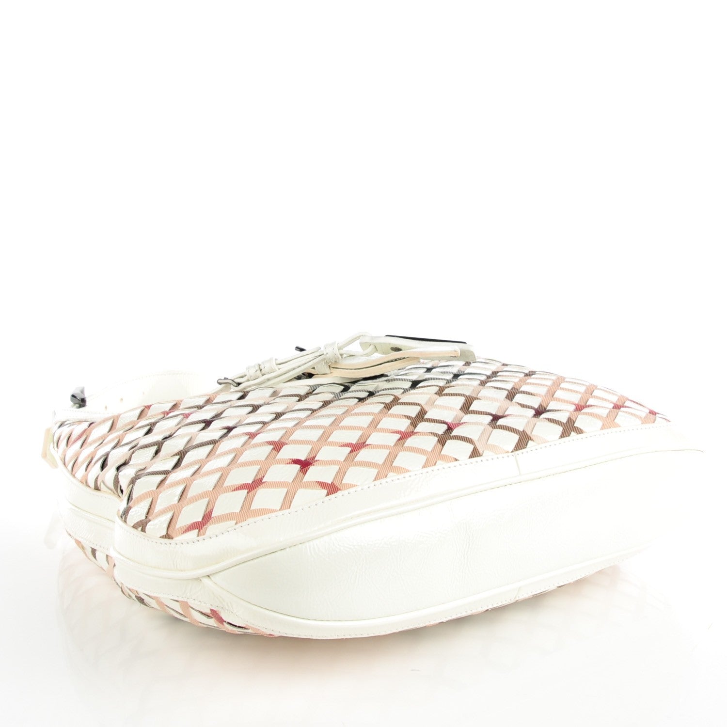 Burberry Canvas Woven Nova Check Brook Hobo White 4 of 8