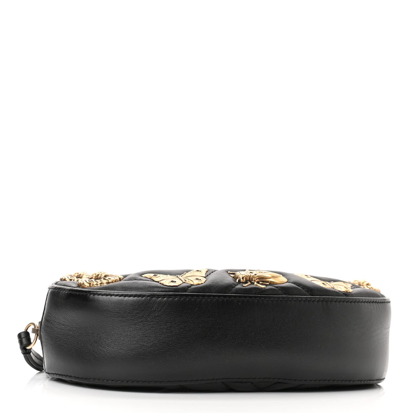 Calfskin Matelasse Animal Studs GG Marmont Belt Bag 85 34 Black