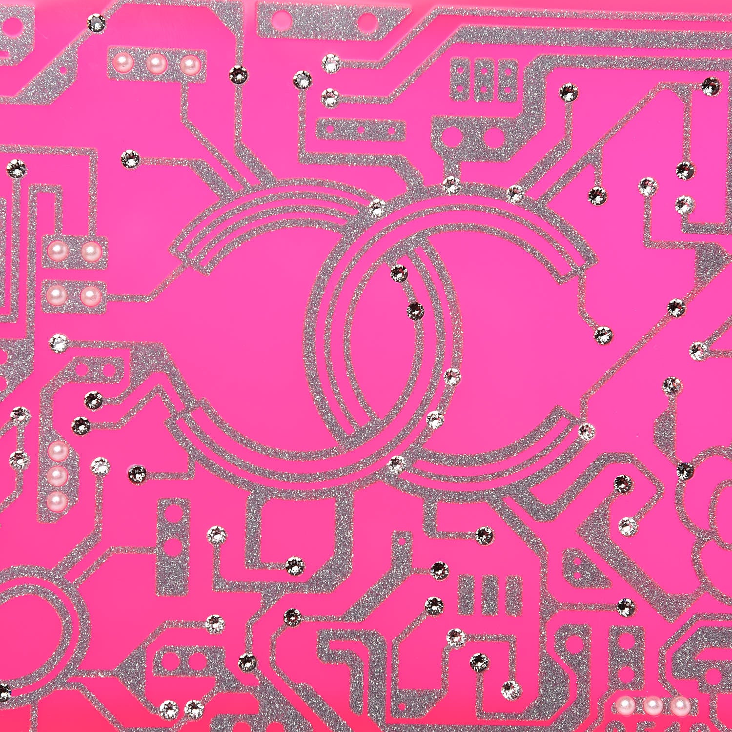Chanel Plexiglass Strass Motherboard Minaudiere Clutch Pink 11 of 11