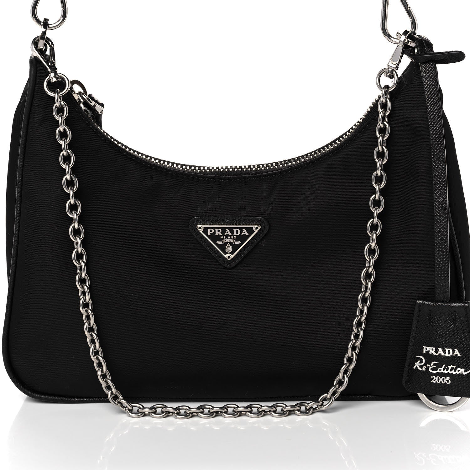 Prada Nylon Re-Edition 2005 Shoulder Bag Black 12 of 17