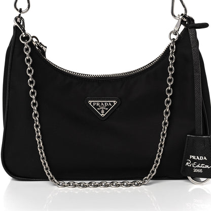 Prada Nylon Re-Edition 2005 Shoulder Bag Black 12 of 17