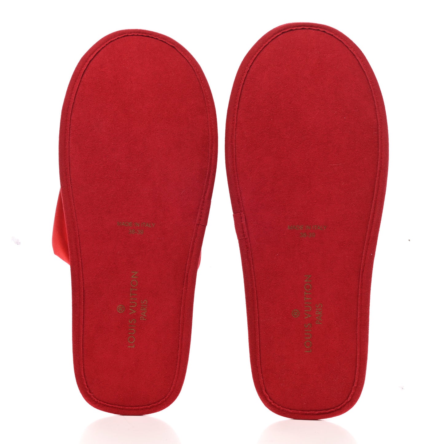 Satin LV Suite Flat Mule 38-39 Red