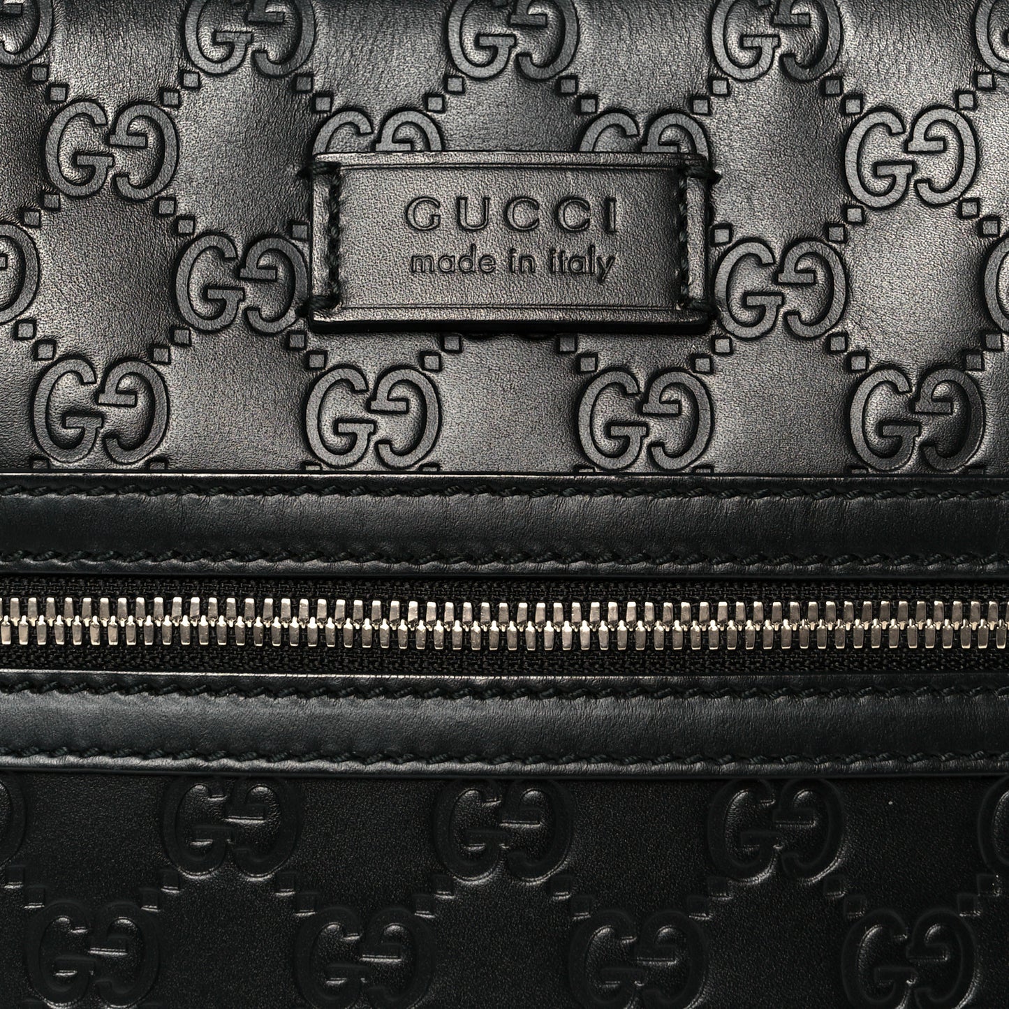 Guccissima Signature Medium Flat Messenger Bag Black