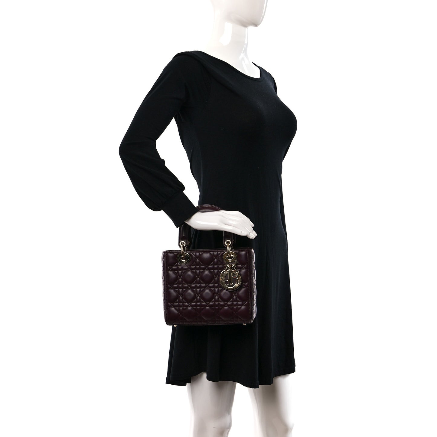 Lambskin Cannage Small Lucky Badges My Lady Dior Plum