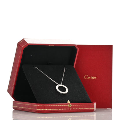Cartier 18K White Gold 3 Diamonds LOVE Pendant Necklace 5 of 5