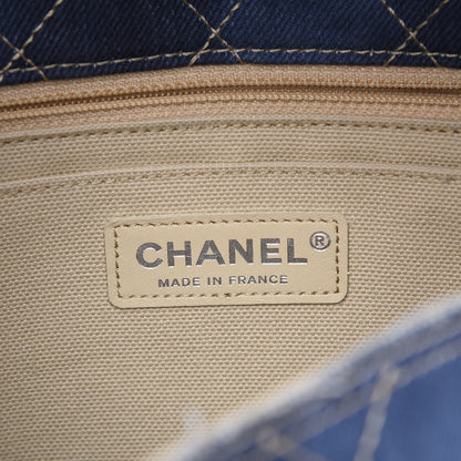 Chanel Denim Quilted Jumbo Pompom Flap Dark Blue 6 of 7