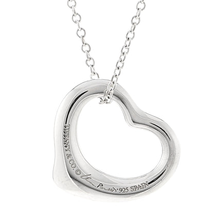 Tiffany Sterling Silver 16mm Elsa Peretti Open Heart Pendant Necklace 4 of 5