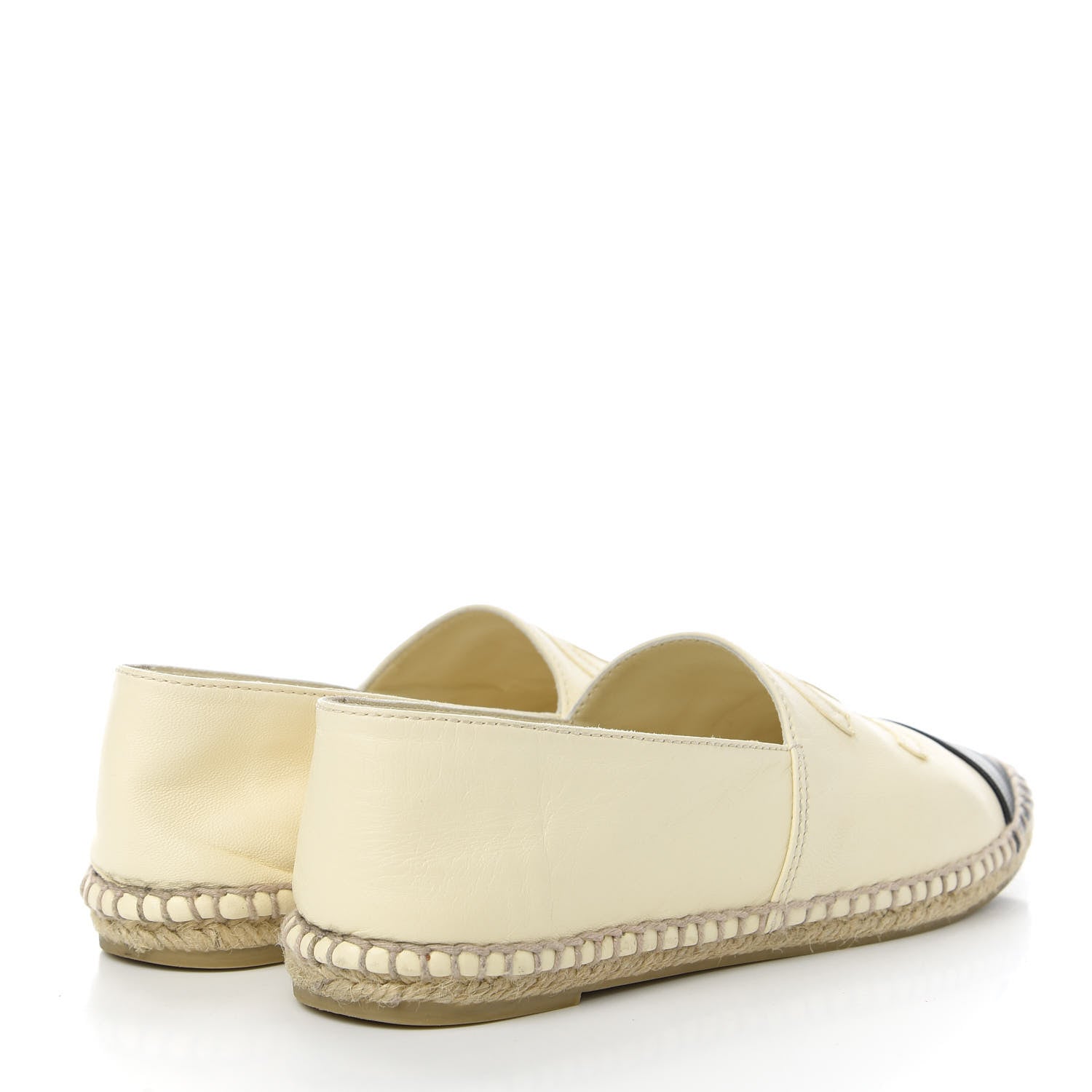 Chanel Lambskin CC Espadrilles 36 White Black 4 of 10