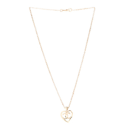 Chanel CC Heart Chain Pendant Necklace Gold 3 of 6