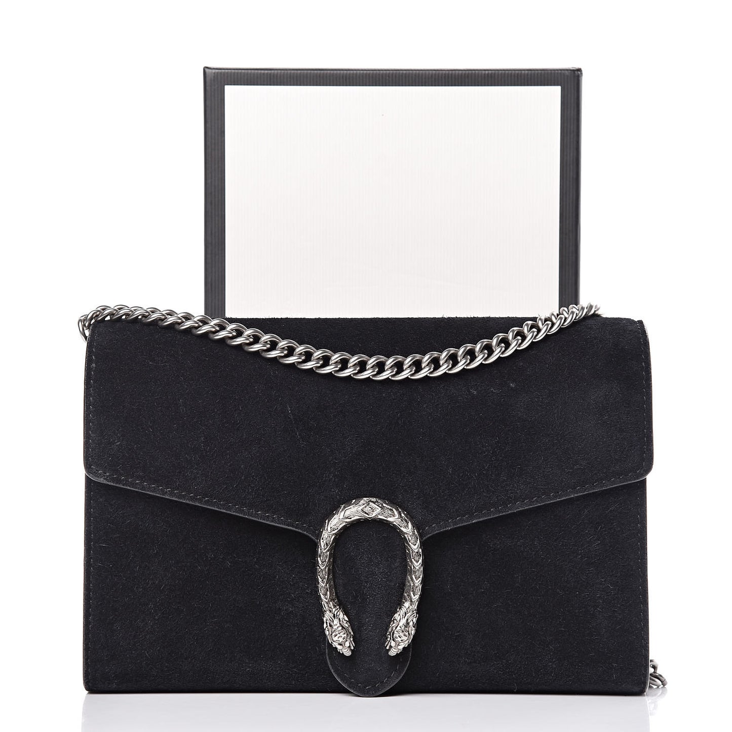 Suede Mini Dionysus Chain Wallet Black