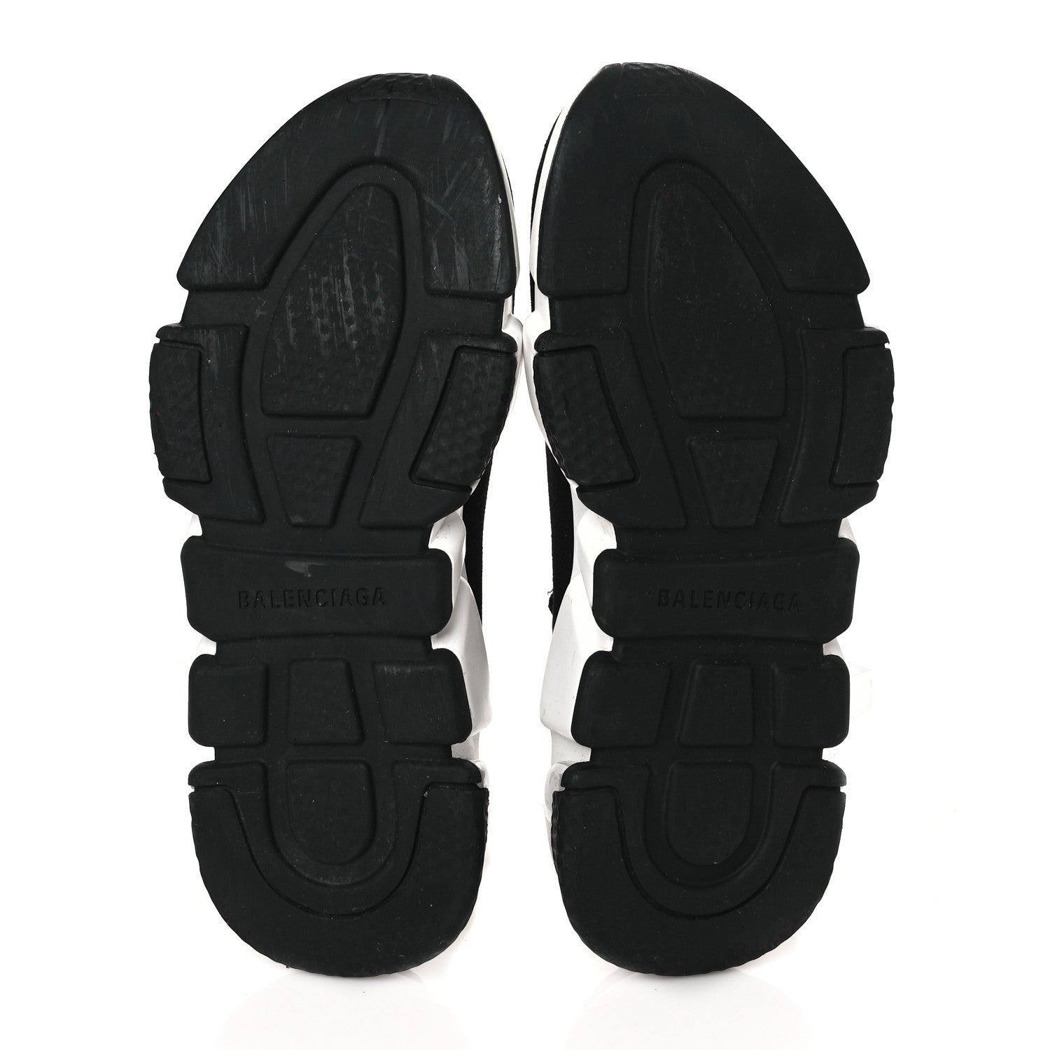 Balenciaga Neoprene Knit Womens Speed Clear Sole Sneakers 37 Black White 5 of 8