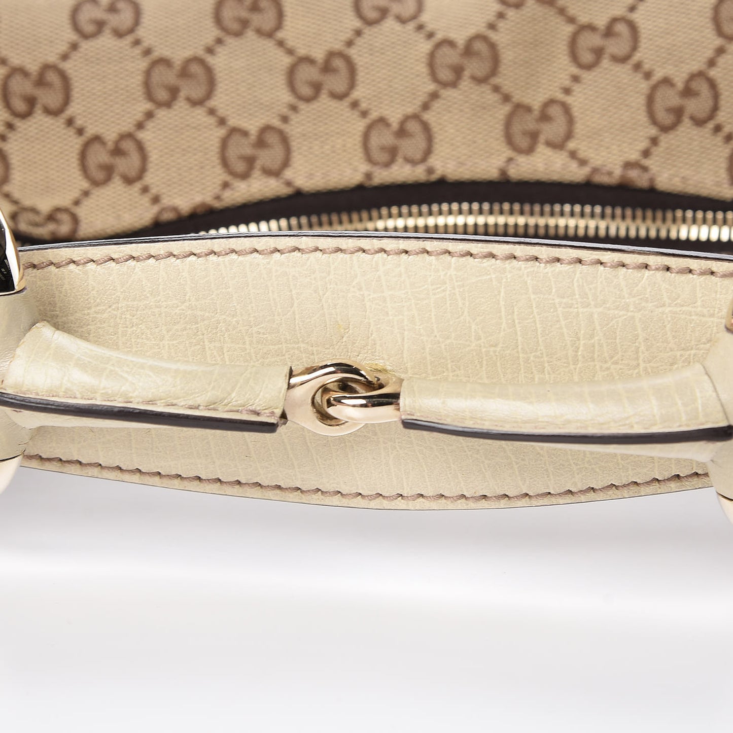 Monogram Medium Horsebit Chain Hobo Off White