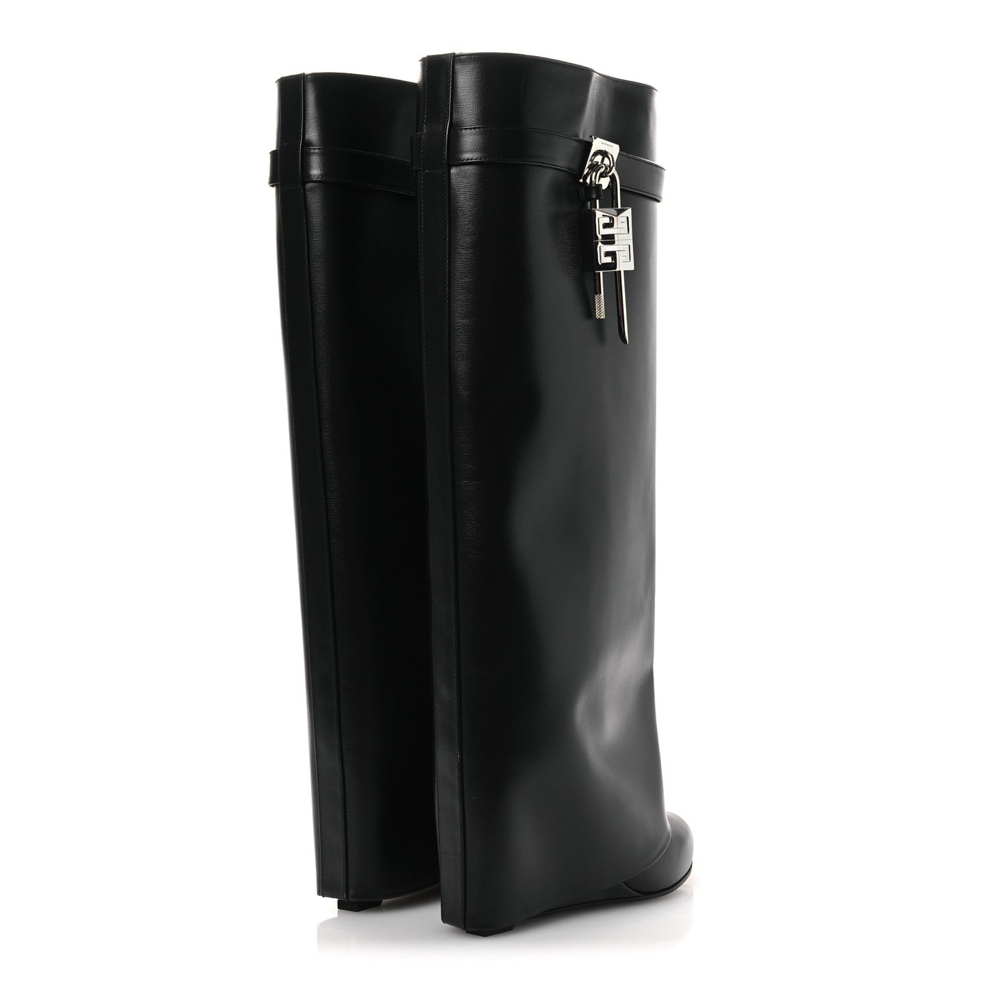 Calfskin Shark Lock Pant Boots 39 Black