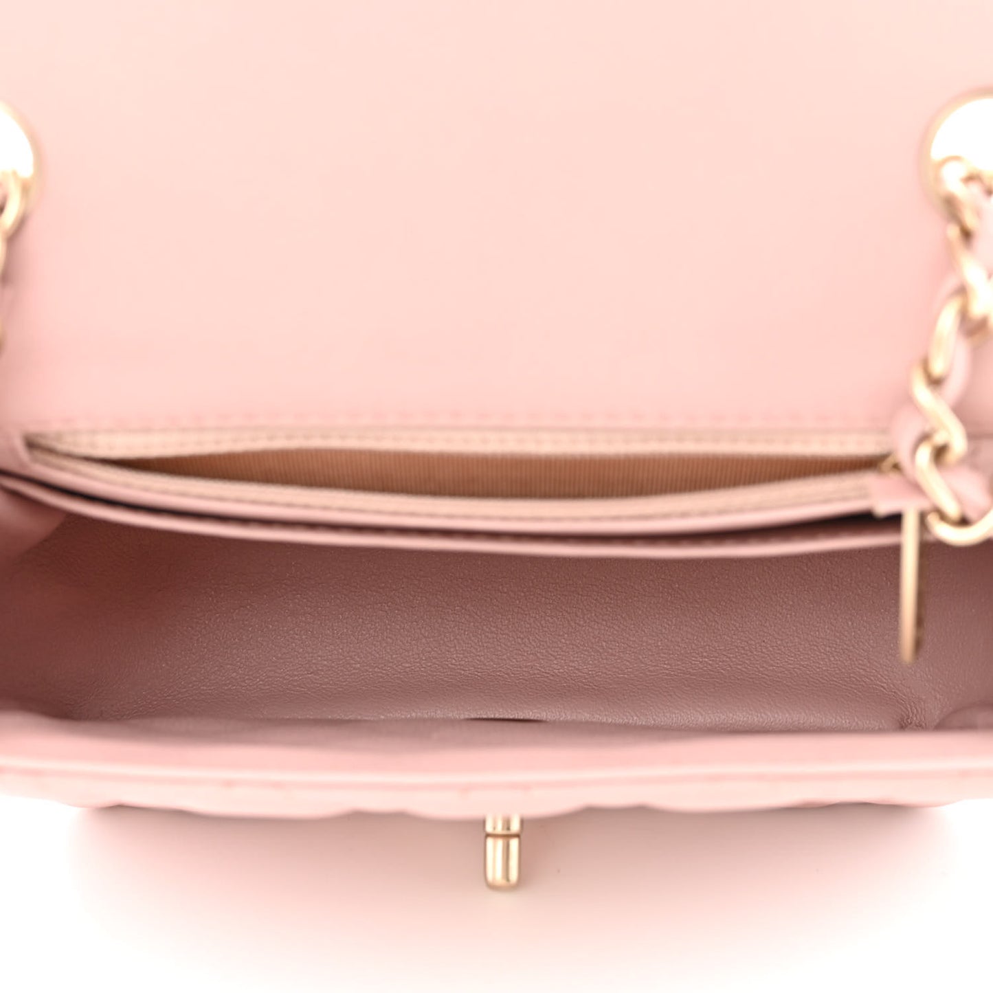 Lambskin Quilted Mini Square Flap Light Pink