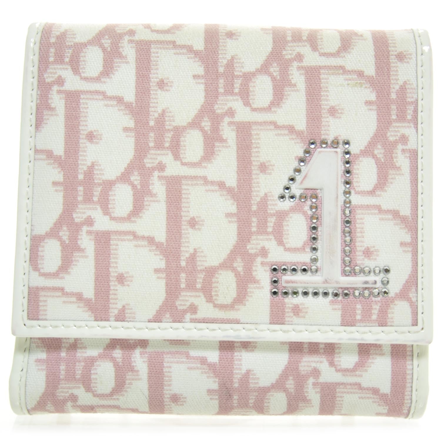 Christian Dior Canvas Patent Diorissimo Girly Wallet Pink 1 of 7