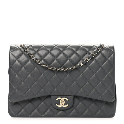 Chanel Caviar Quilted Maxi Double Flap Dark Grey 1 of 10