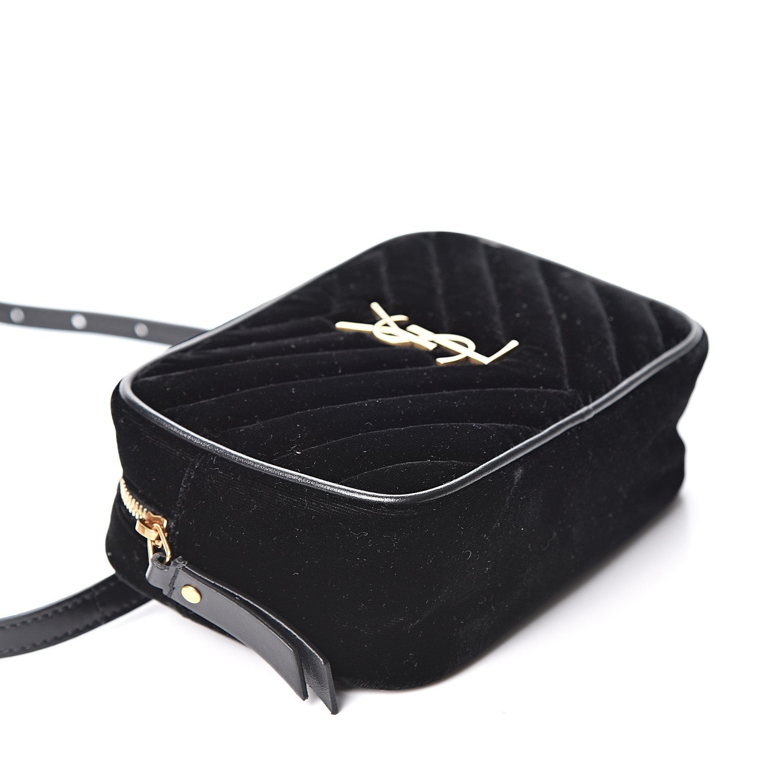 Saint Laurent Velour Matelasse Monogram Lou Belt Bag Black 3 of 9