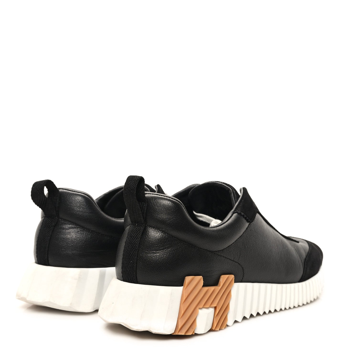Hermes Goatskin Suede Goatskin Bouncing Sneakers 41 Black 5 of 9
