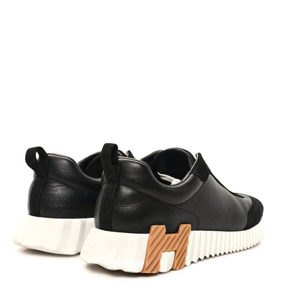 Hermes Goatskin Suede Goatskin Bouncing Sneakers 41 Black 5 of 9