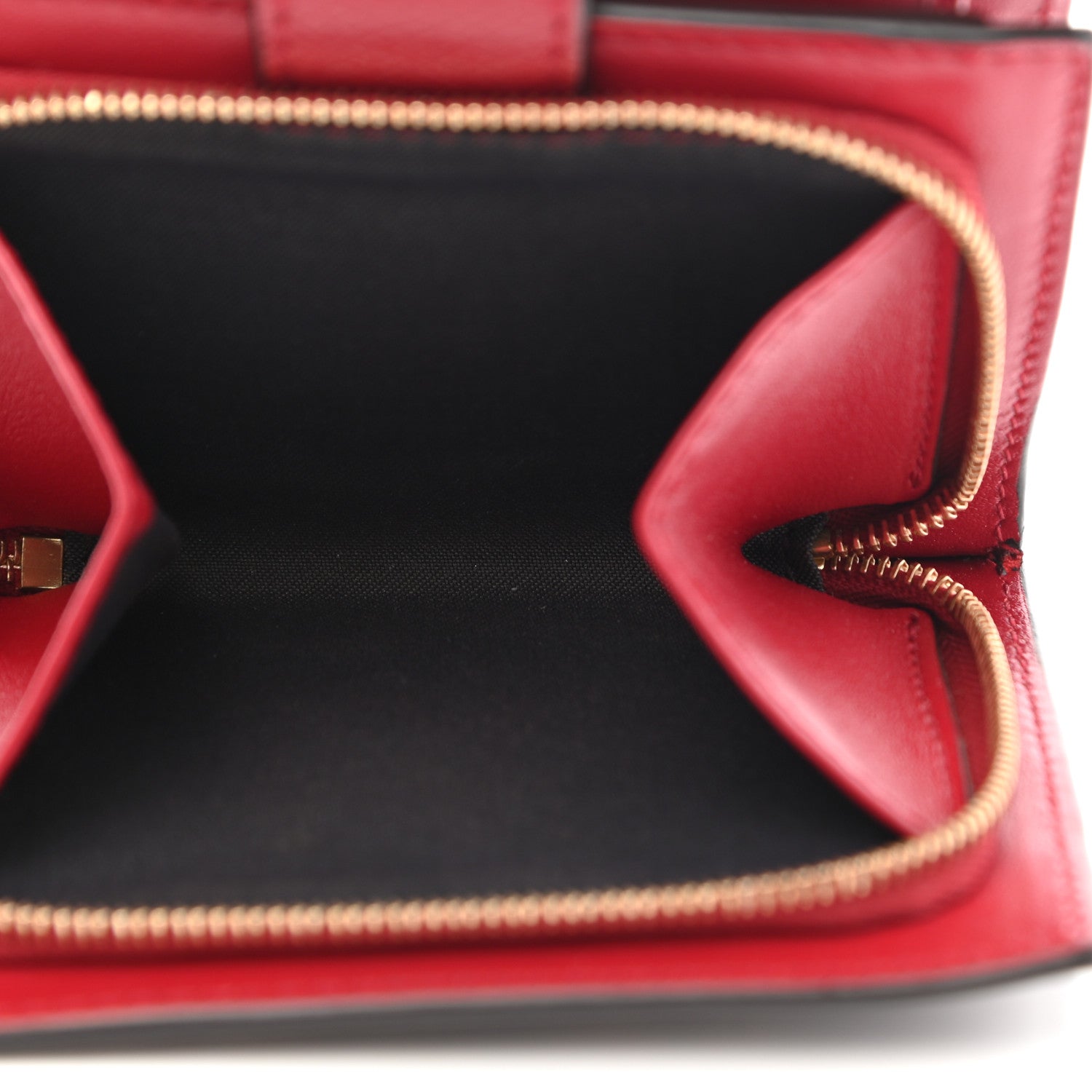 Fendi Vitello Cruise F is Fendi Bi-Color FF 1974 Embossed Compact Wallet Maya Black Fragola 12 of 19