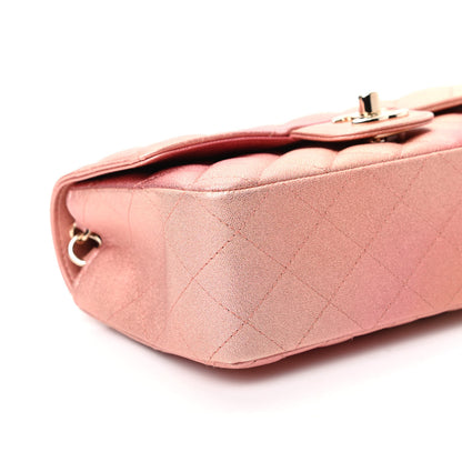 Chanel Metallic Lambskin Quilted Ombre Mini Rectangular Flap Pink 8 of 10