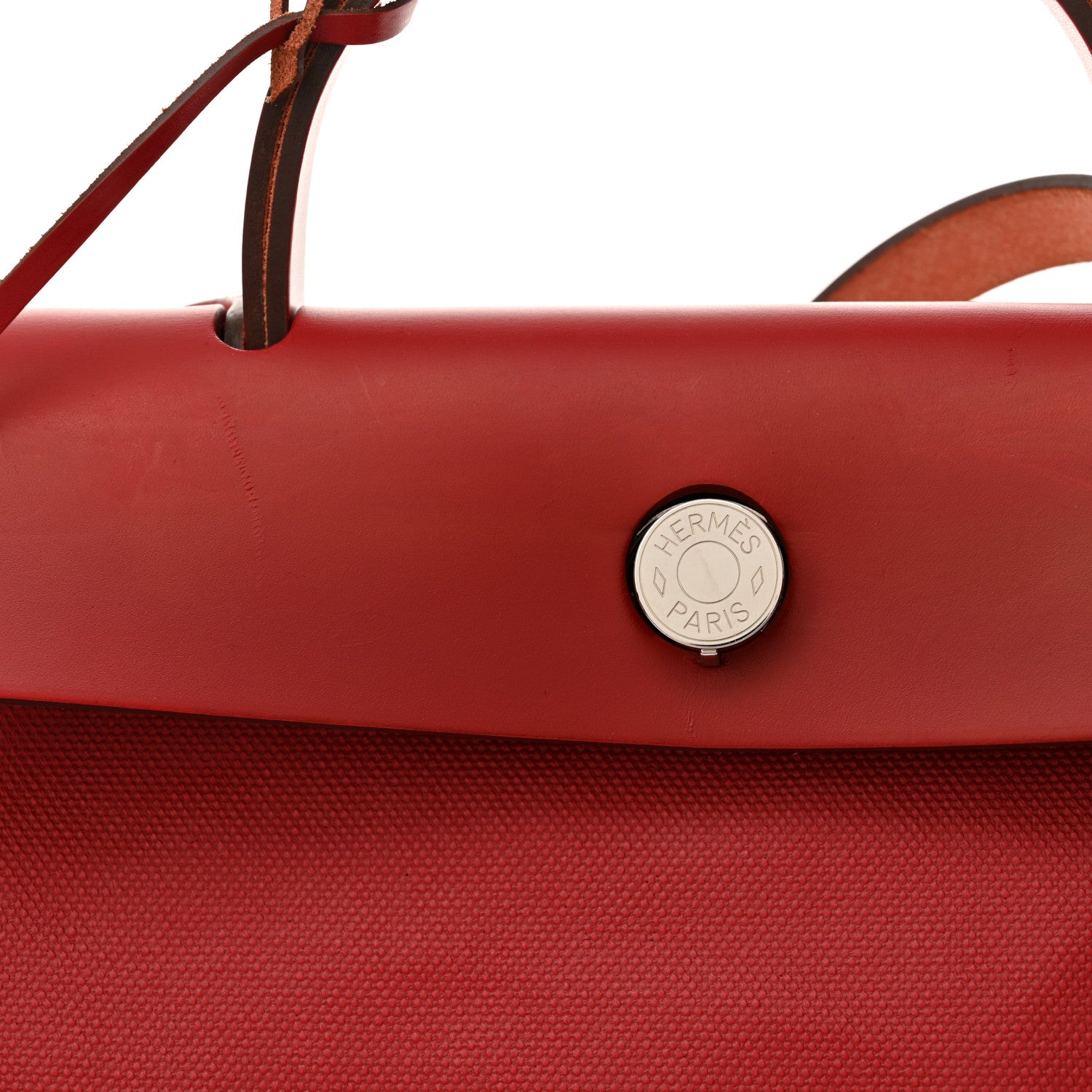 Hermes Toile H Berline Vache Hunter Herbag Zip PM 31 Rouge Piment Ecru Ecru 12 of 12