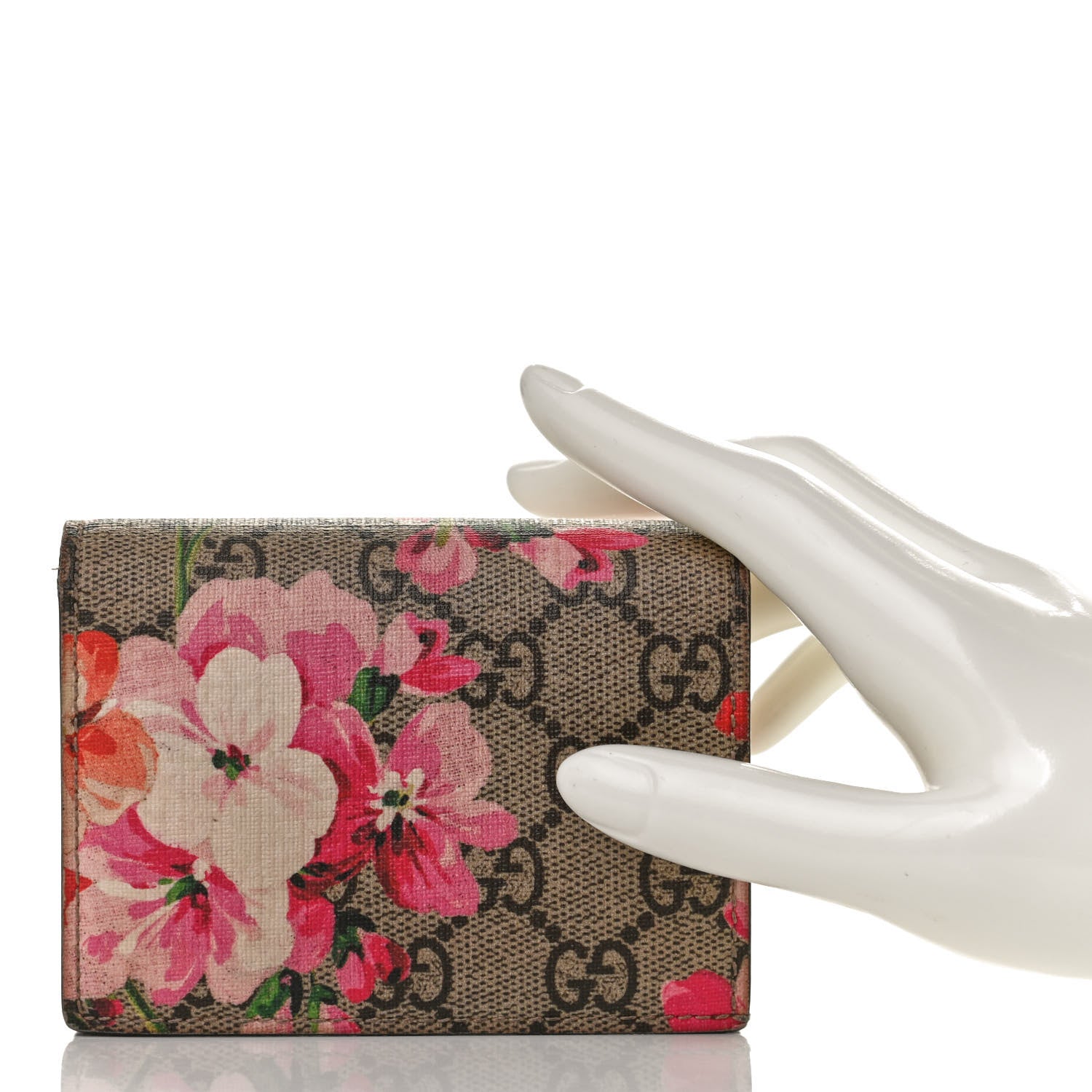 Gucci GG Supreme Monogram Blooms Card Case Beige Multicolor Dry Rose 2 of 10