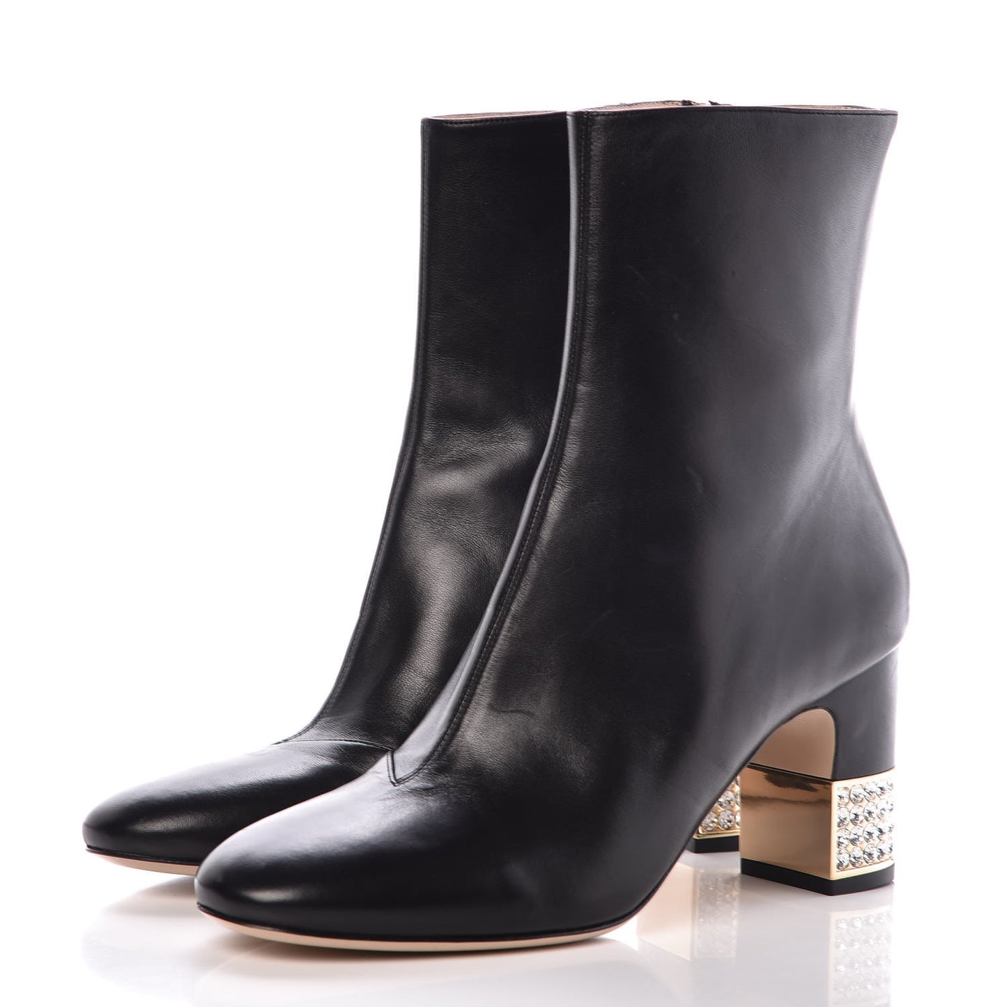 Nappa Removable Bow Candy Ankle Boots 40 Black