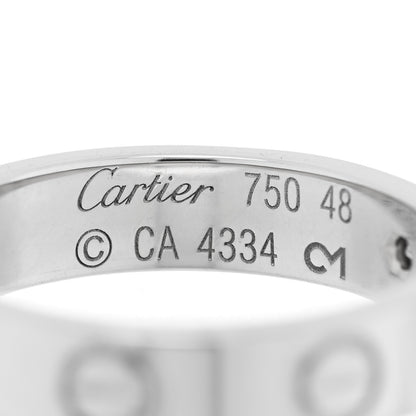 Cartier 18K White Gold Diamond 4mm LOVE Wedding Band Ring 48 4.5 4 of 4