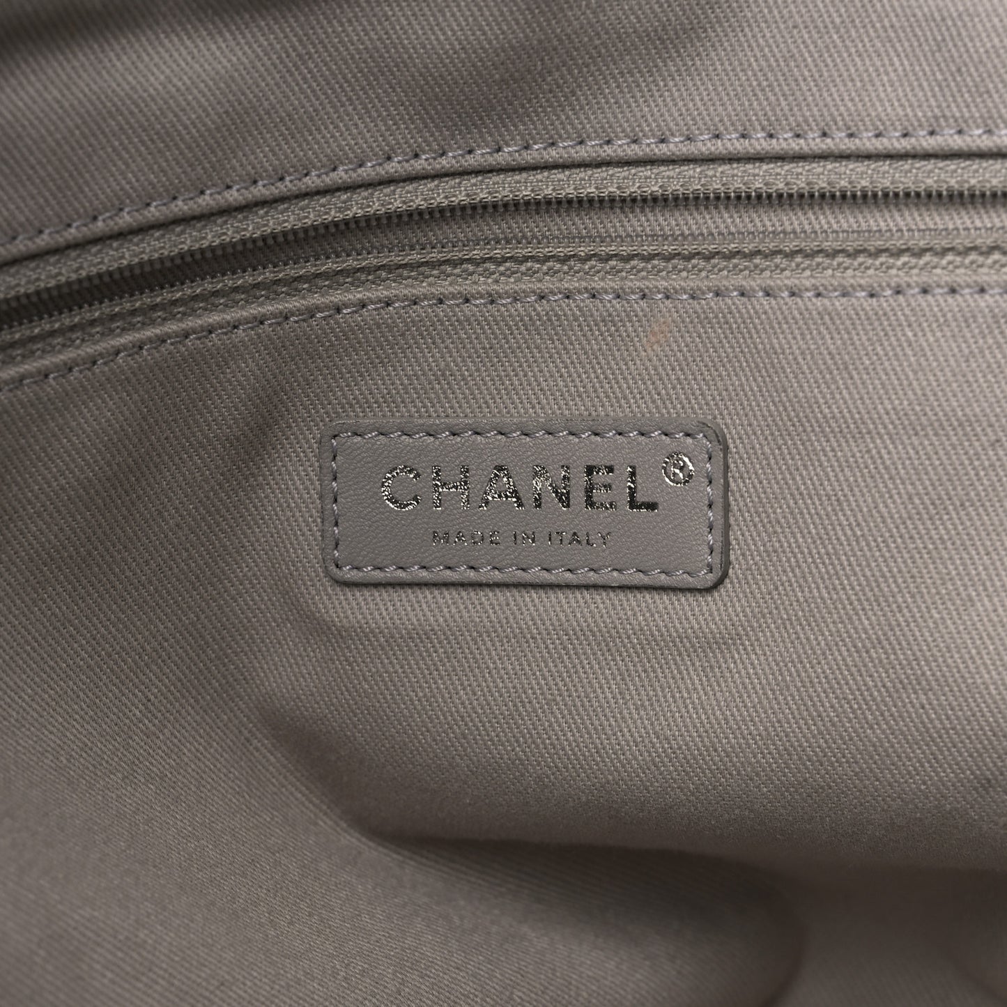 Striped Canvas Medium Deauville Tote Grey Black
