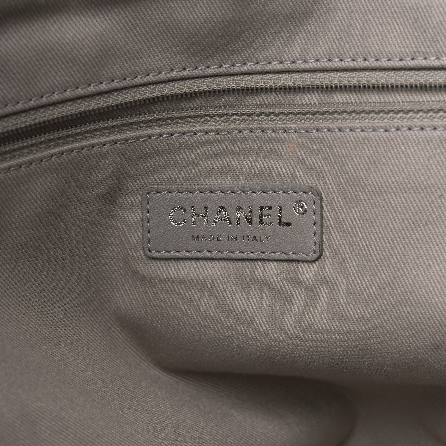 Chanel Striped Canvas Medium Deauville Tote Grey Black 6 of 14