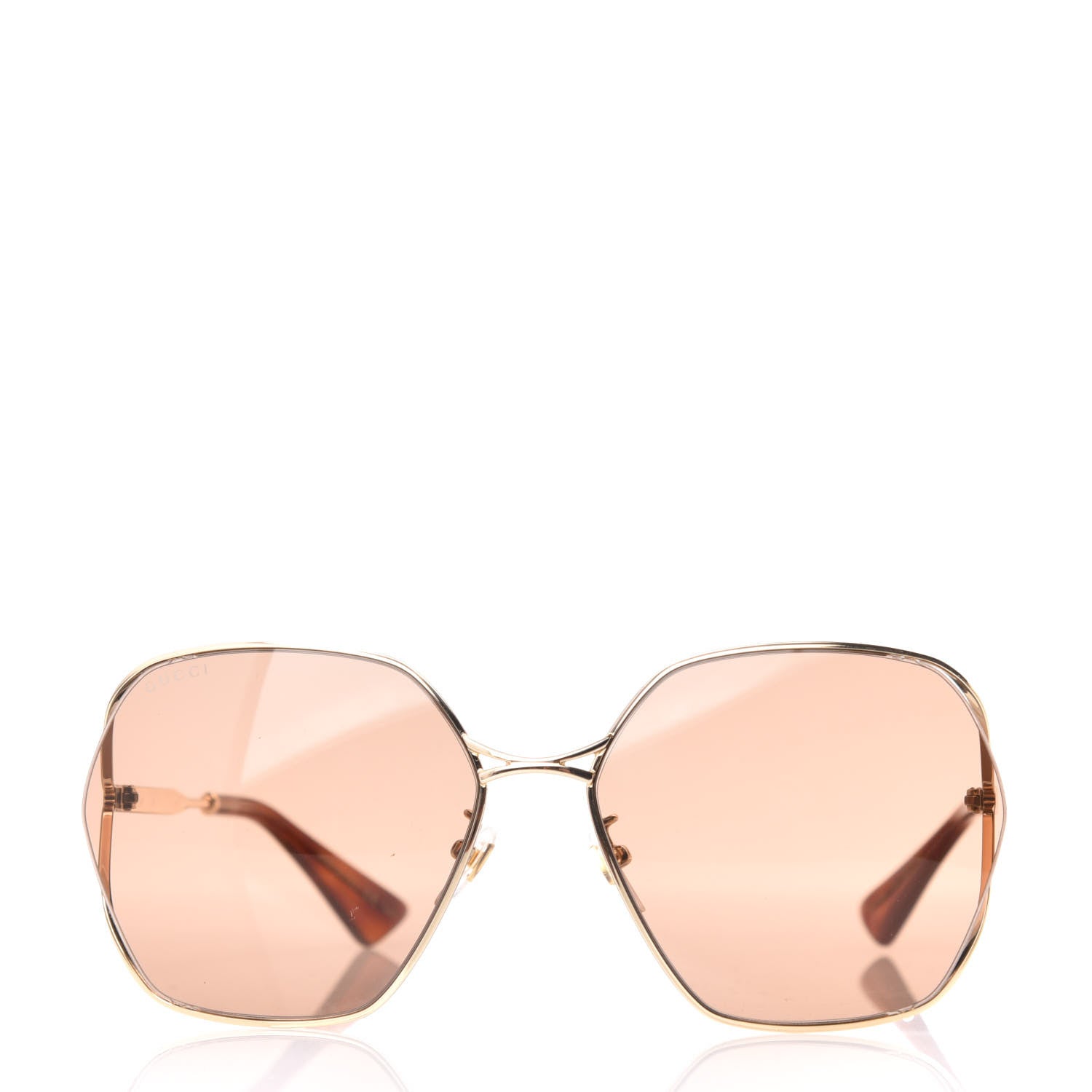 Gucci Metal Fork Square Frame Sunglasses GG0818SA Pink 2 of 8