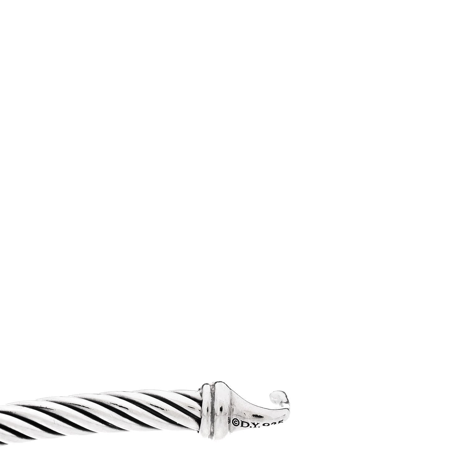 David Yurman Sterling Silver Diamond Amethyst 3mm Petite Wheaton Bracelet 3 of 4