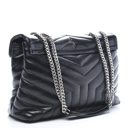 Saint Laurent Calfskin Y Quilted Monogram Medium Loulou Chain Satchel Black 3 of 12