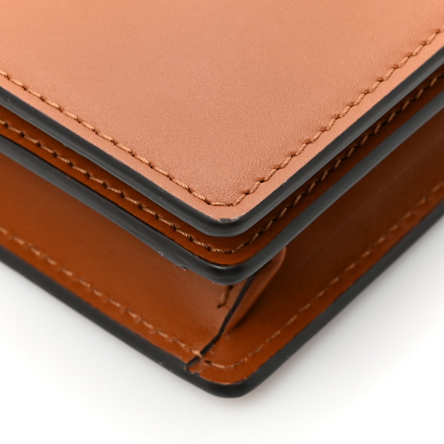 Vitello King Tamponato Logo Embossed Medium Wallet On Chain Cuoio