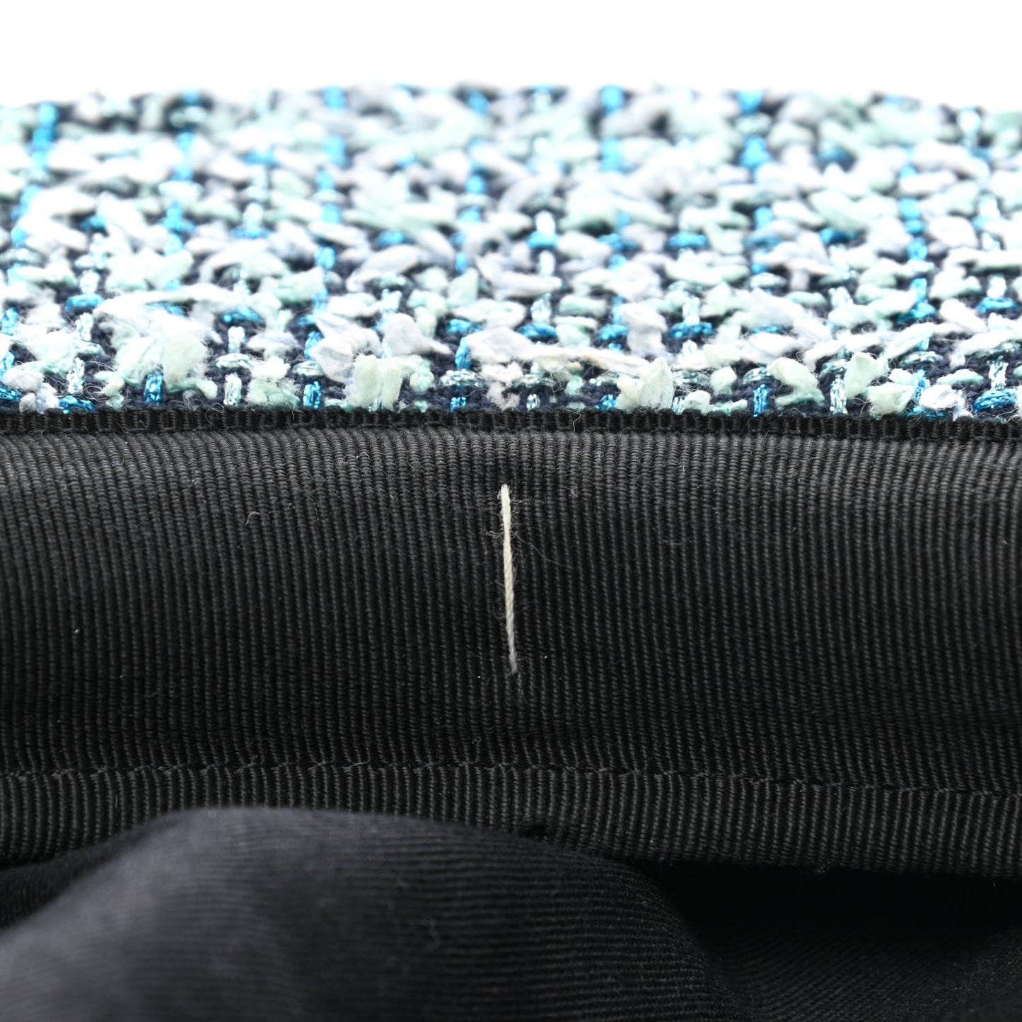 Metallic Tweed Lambskin CC Cap M Black Blue Multicolor