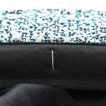 Chanel Metallic Tweed Lambskin CC Cap M Black Blue Multicolor 9 of 9