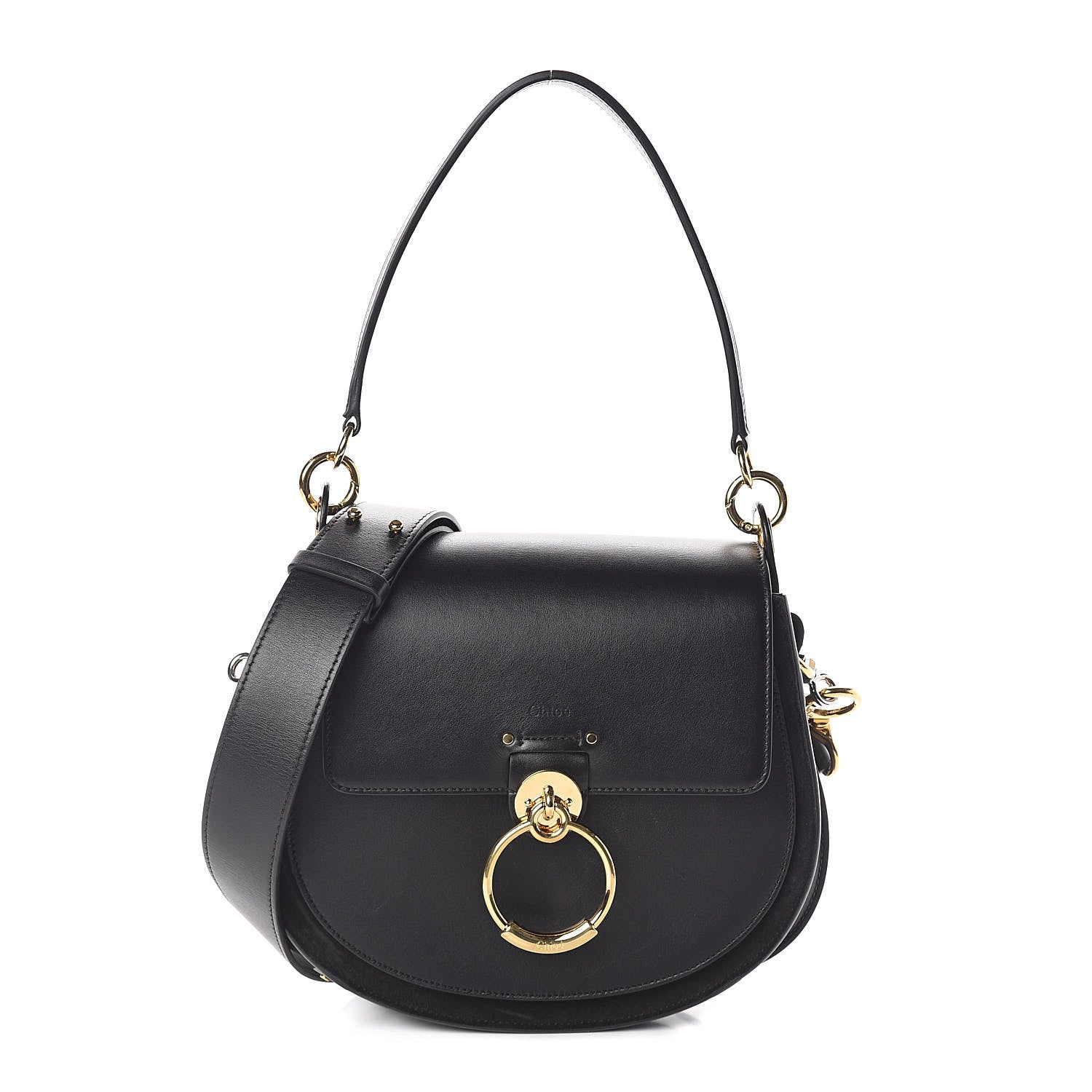 Chloe Calfskin Suede Large Tess Bag Black 1 of 9