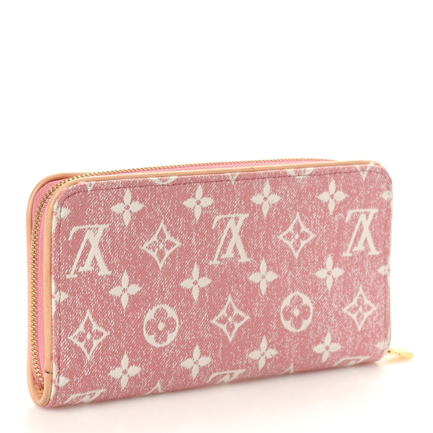 Louis Vuitton Denim Monogram Jacquard Zippy Wallet Pink 3 of 8