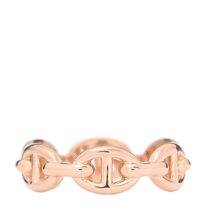 Hermes 18K Rose Gold PM Chaine D'Ancre Enchainee Ring 52 6 1 of 5
