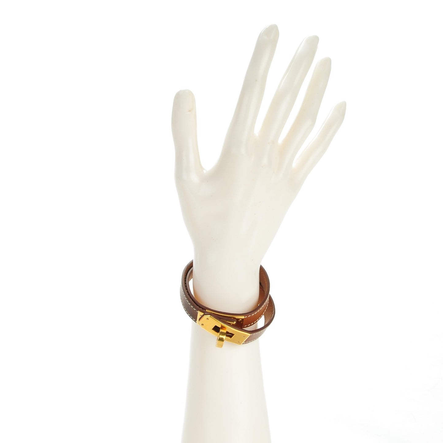 Natural Barenia Kelly Double Tour Bracelet Medium
