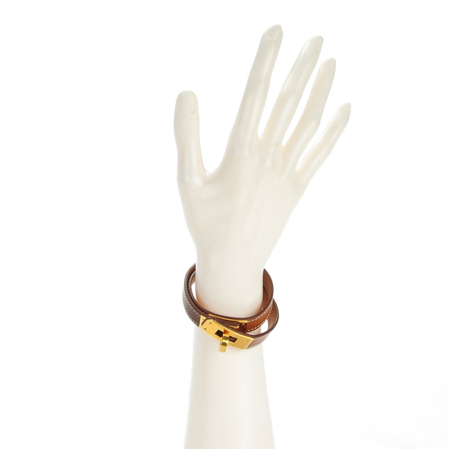 Hermes Natural Barenia Kelly Double Tour Bracelet Medium 2 of 8