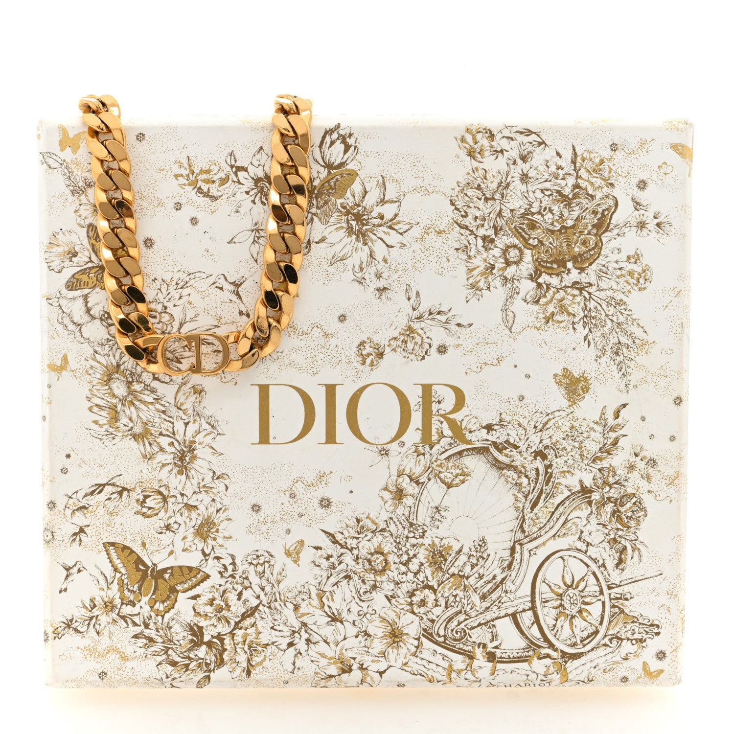 Christian Dior Metal Danseuse Etoile Chain Choker Necklace Gold 5 of 5