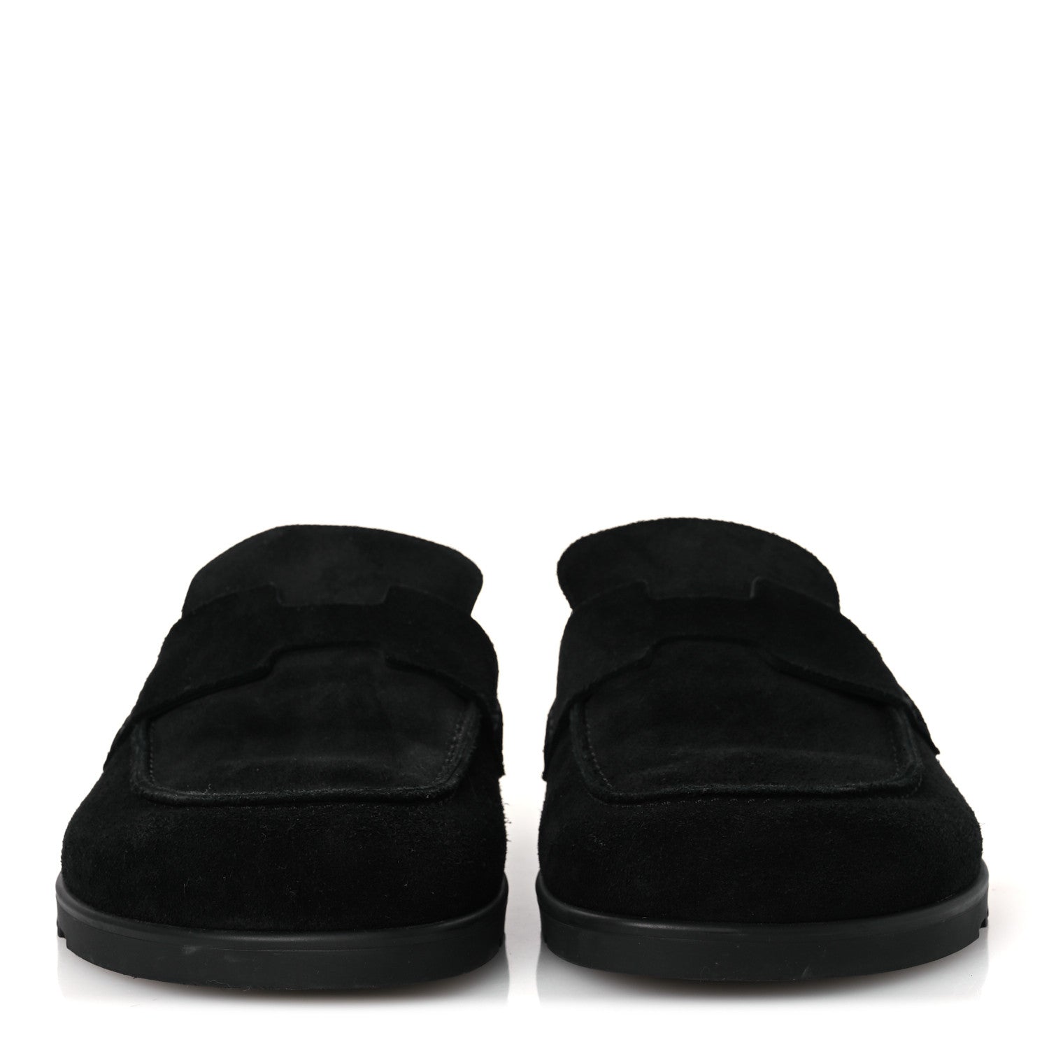 Hermes Suede Calfskin Go Mules 39 Black 2 of 12