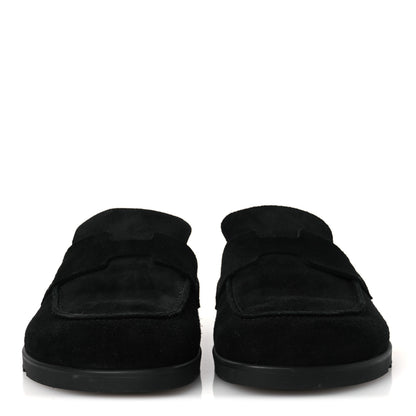 Hermes Suede Calfskin Go Mules 39 Black 2 of 12