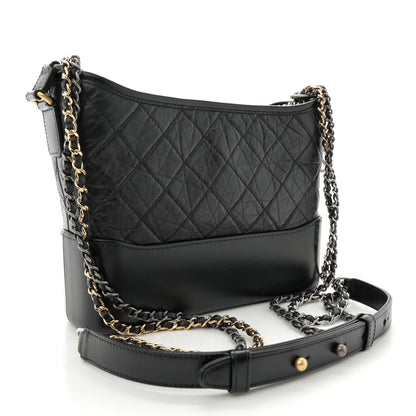 Chanel Aged Calfskin Quilted New Medium Gabrielle Hobo Black 3 of 12