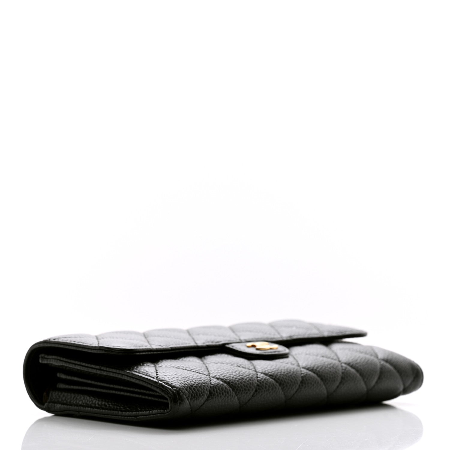 Chanel Caviar Quilted Large Gusset Flap Wallet Black 4 of 11