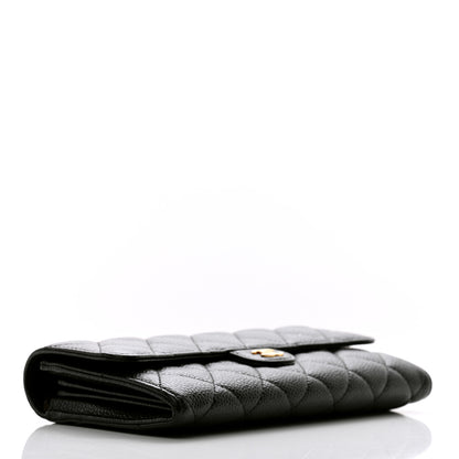 Chanel Caviar Quilted Large Gusset Flap Wallet Black 4 of 11