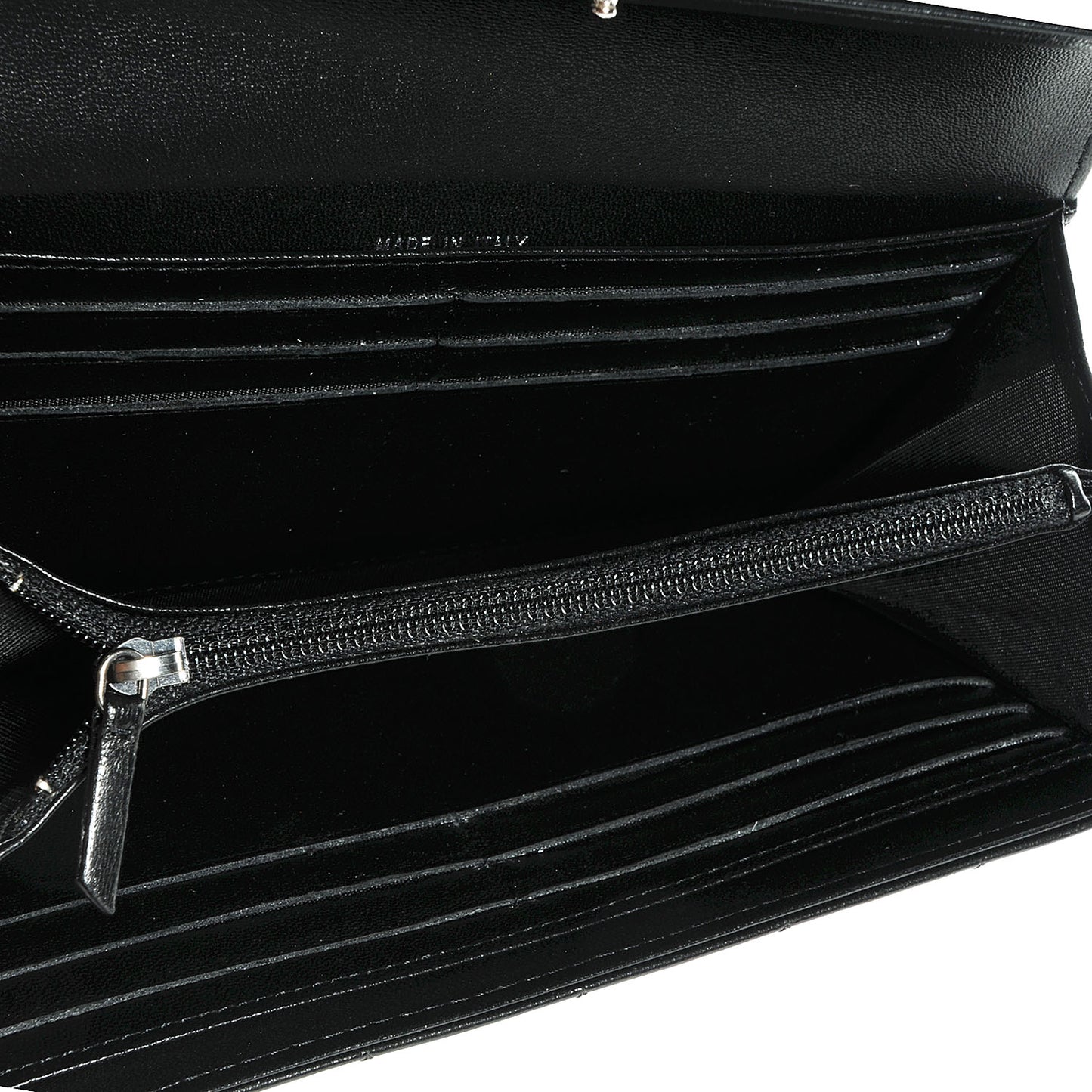 Lambskin Quilted Boy Flap Wallet Black