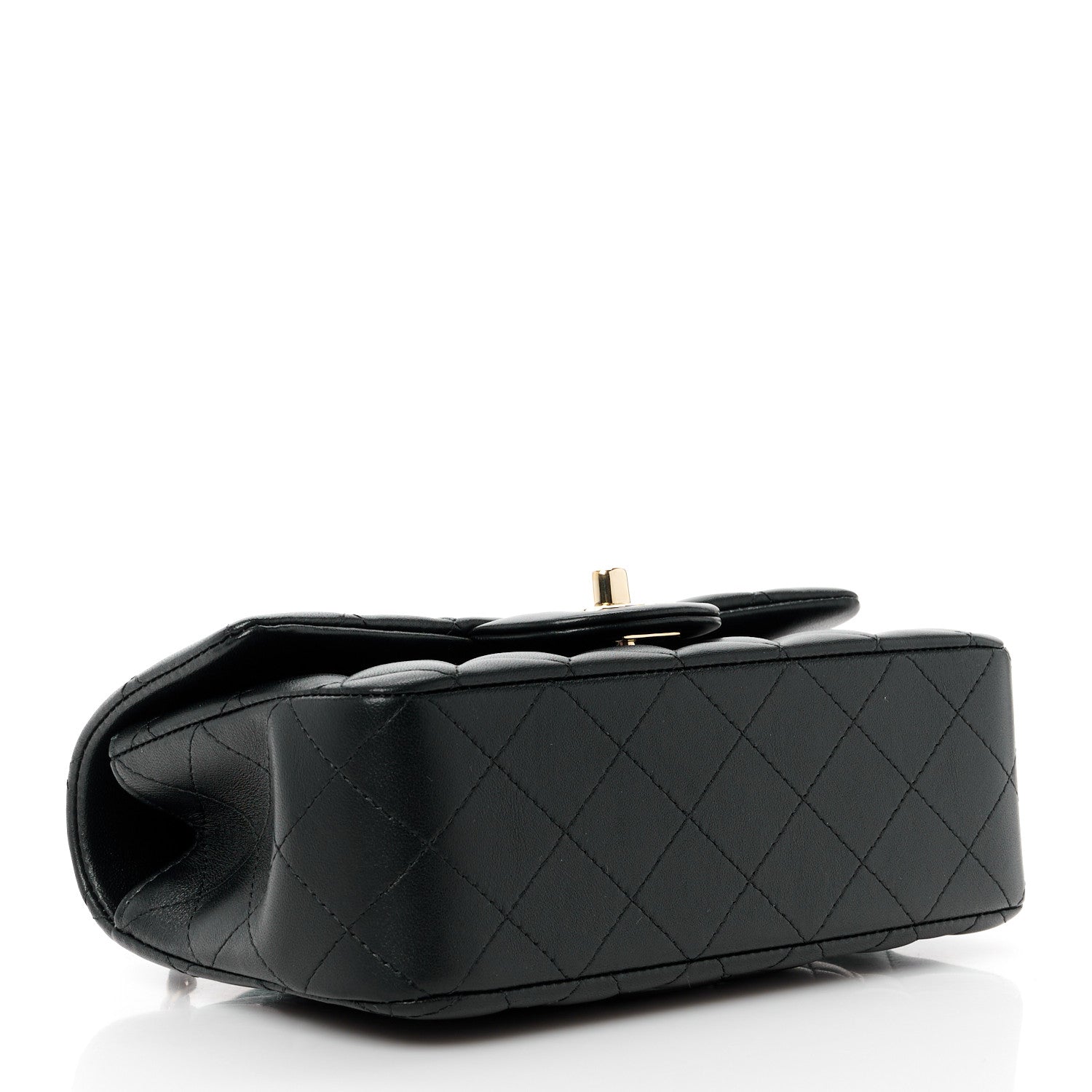 Chanel Lambskin Quilted Mini Top Handle Rectangular Flap Black 4 of 11